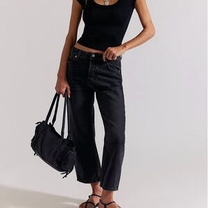 We The Free Deep Trance Dropped Boyfriend Jeans, Black Sz 30